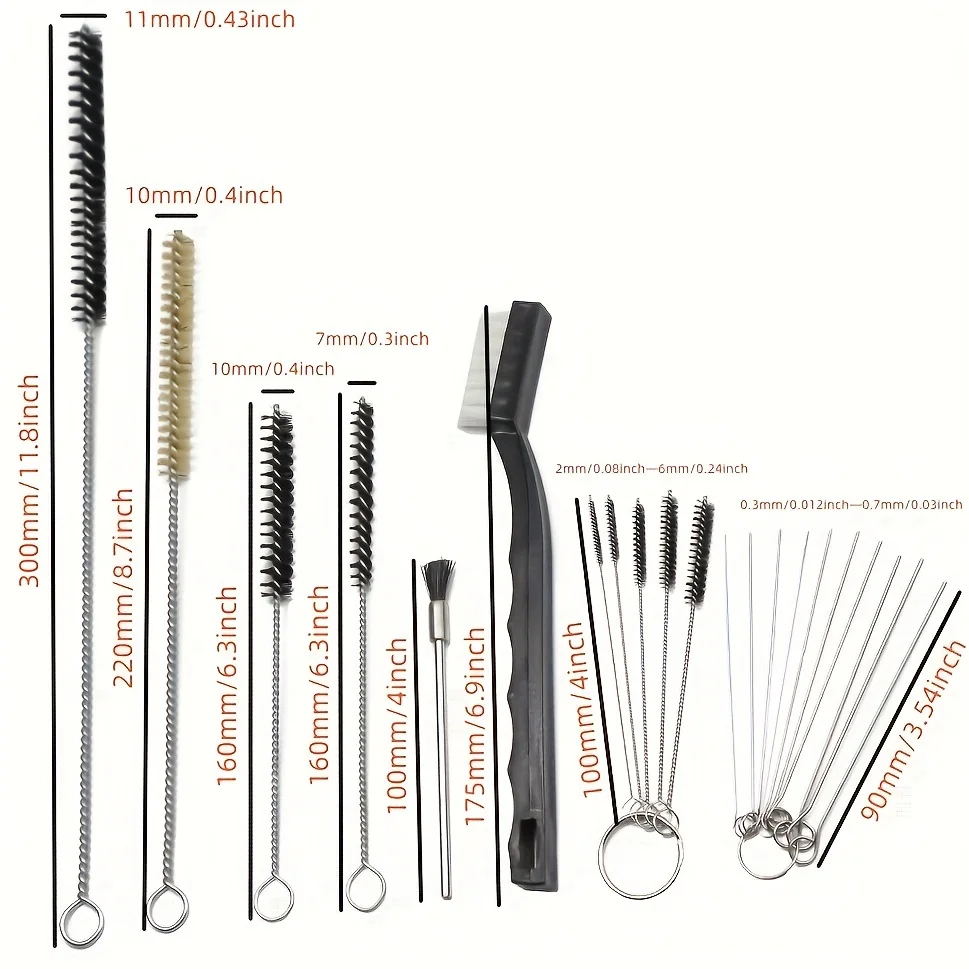 Airbrush Cleaning Kit with Brushes, Needle Spanner Wrench & Nozzle Multi-Size Airbrush Maintenance Set for Spray Gun Accessories