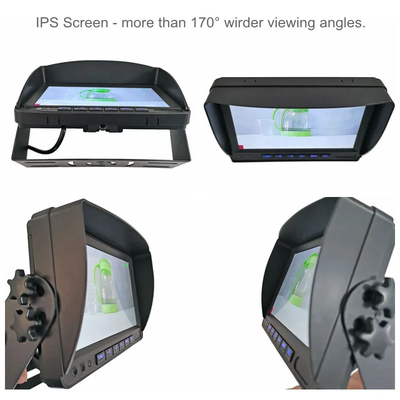 DIYKIT 1024x600 7inch AHD IPS Car Monitor Rear View Monitor Support 1080P AHD Camera with 2 x 4PIN Video Input