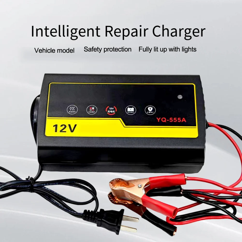 

Motorcycle Car Battery Charger Lead-acid Battery Charger 12V/6A Digital Display For Smart Battery Charging Tool Car Accessories