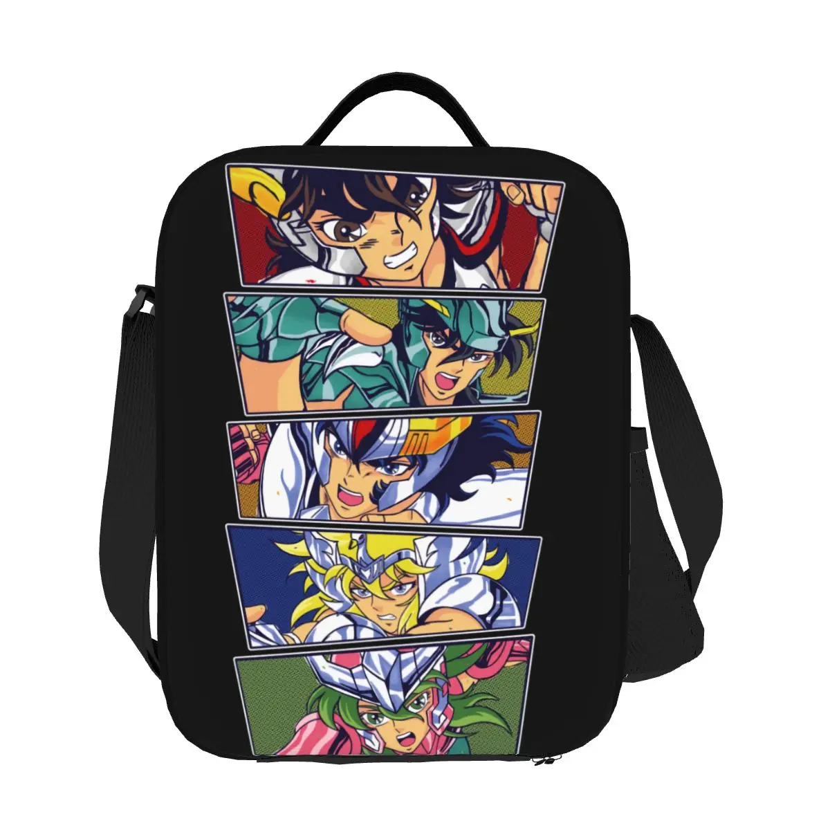 Saint Seiya Thermal Insulated Lunch Bag Knights Of The Zodiac Cartoon Manga Lunch Tote School Children Storage Bento Food Box