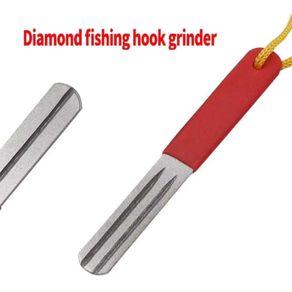 Portable Fishing Hook Sharpener Diamond Knife Mini EDC Pocket Fish Hook Sharpener Tool for Camp Hike Outdoor Fishing Accessory