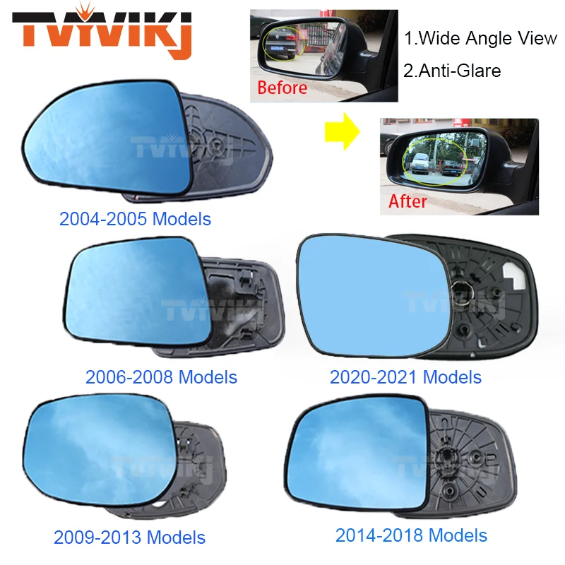 

TVYVIKJ Side Rearview Mirror Blue Glass Lens For HONDA FIT Jazz 2003-2021 five generation Wide Angle View anti glare door mirror