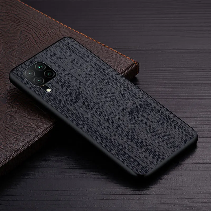 Case for Huawei P30 P40 Lite Pro funda bamboo wood pattern Leather phone cover Luxury coque for Huawei P40 Pro case capa