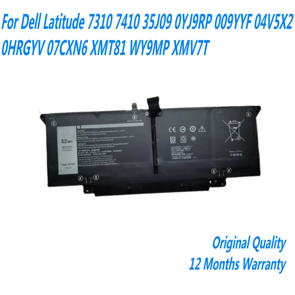 

NEW JHT2H Laptop Battery For Dell Latitude 7310 7410 35J09 0YJ9RP 009YYF 04V5X2 0HRGYV 07CXN6 XMT81 WY9MP XMV7T