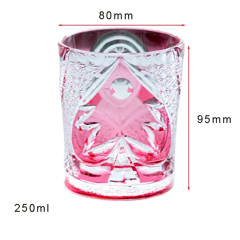 Edo Kiriko Стеклянное стекло ручной работы с розовой совой, классический японский стиль, бессвинцовое стекло, кристалл, чистое стекло ручной работы, розовое