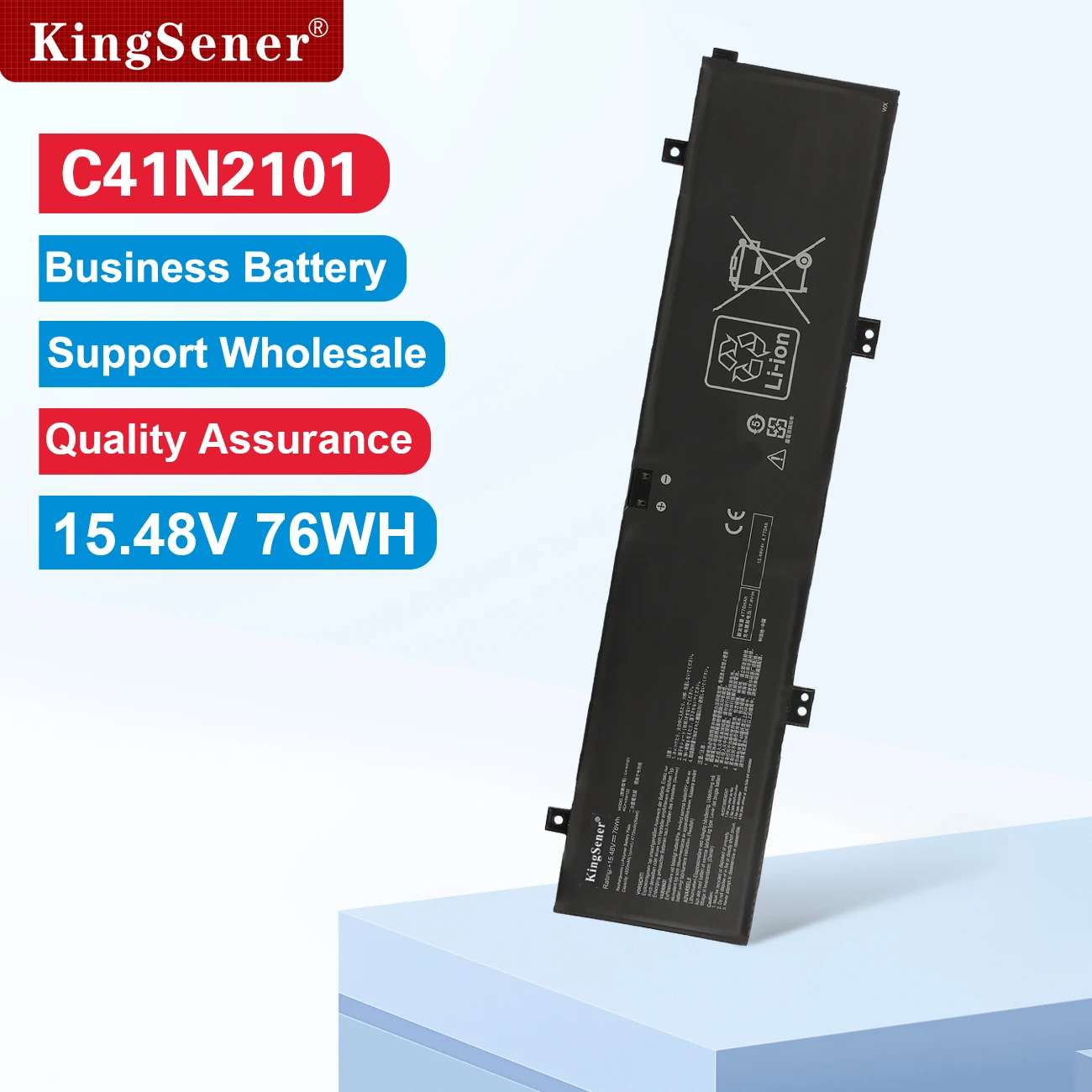 KingSener C41N2101 Laptop Battery For ASUS FX517Z FX517ZE FX517ZM FX517ZC FX517ZR GA402RK UM6702RA 15.48V 4920mAh/76WH