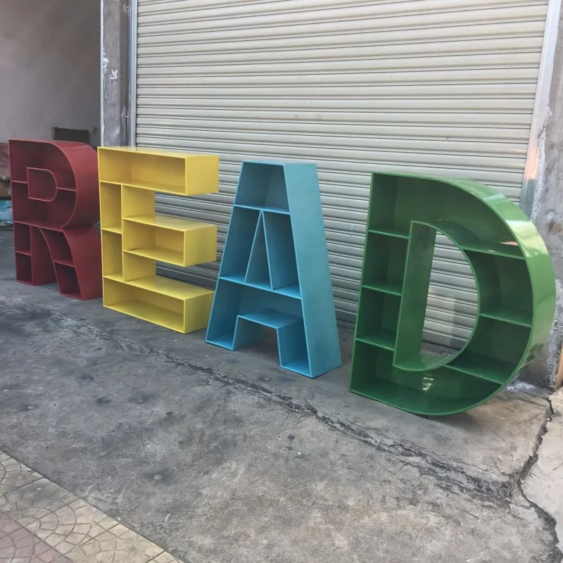 Children's Letter Number Iron Bookcase Display Assembly Book Shelf Prefabricated Monitor Wall 선반 Aesthetic Room Furniture AA image 3