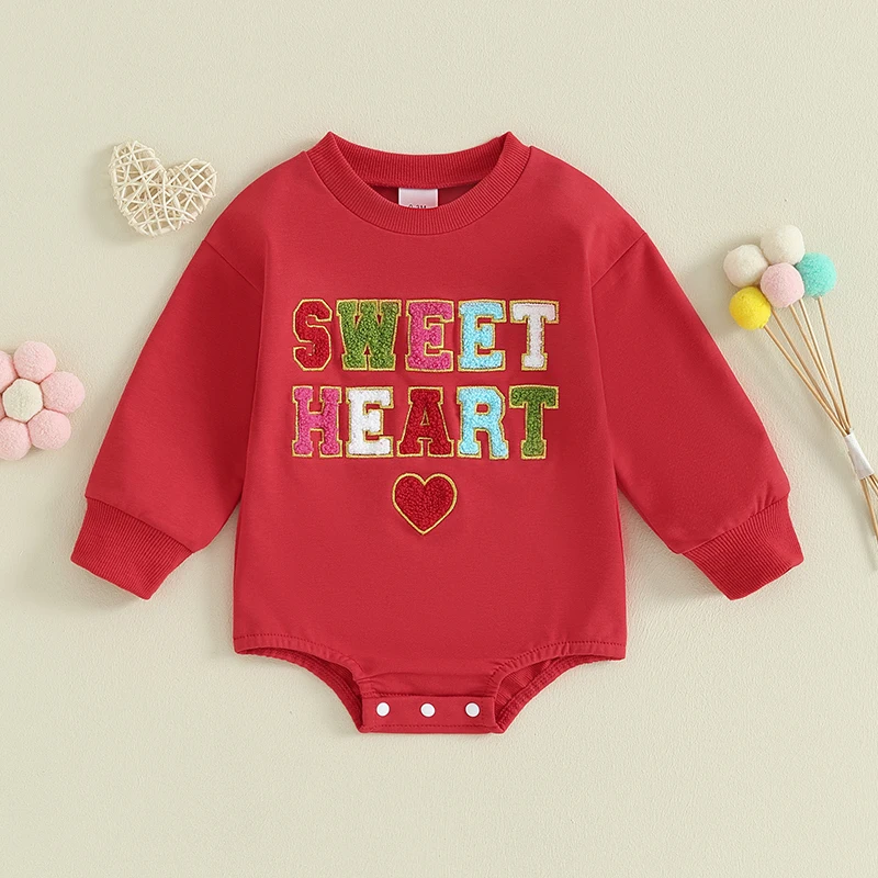 

Adorable Baby Girls Heart Print Romper with Ruffle Sleeves for Valentine s Day Toddler Jumpsuit Outfit Cute Clothes for