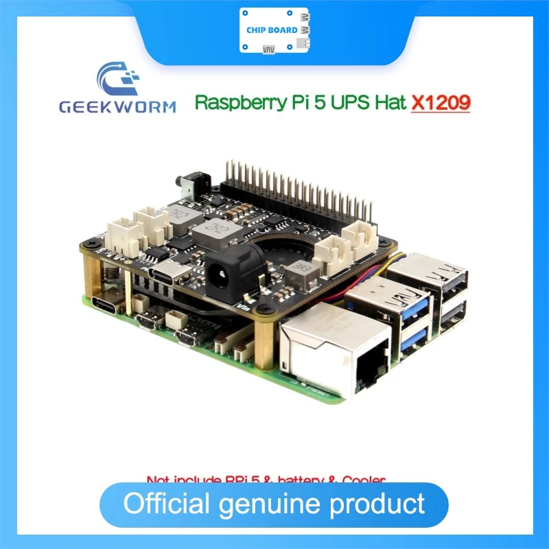 

Geekworm X1209 V1.0 ИБП и щиток управления питанием, плата резервного управления питанием 5 В, совместимая с Raspberry Pi 5, 4B и 3B