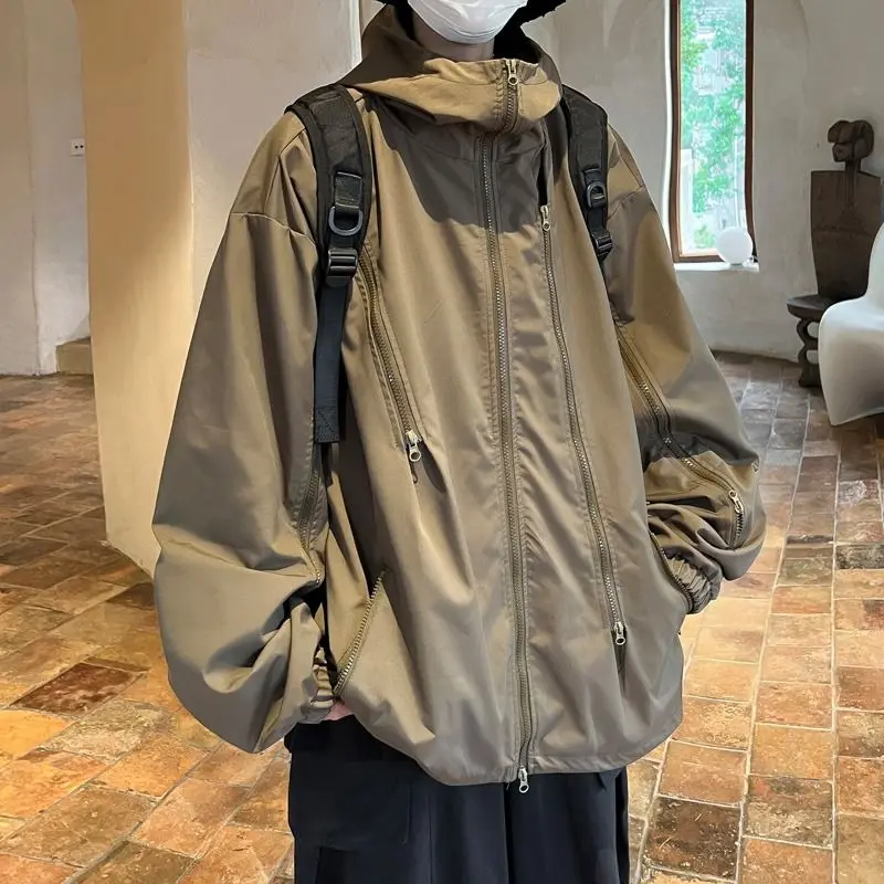 

Мужская ветрозащитная водонепроницаемая ветровка на весну, осень-осень-зиму, новинка 2025, простая стильная верхняя одежда в стиле ретро, лидер продаж