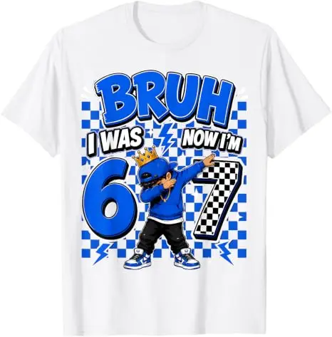 Modekleidung für 7-jährige Jungen, Bruh, ich war 6, jetzt bin ich 7, Dabbing 7. Geburtstag Jungen Sechs-Sieben T-Shirt, Humorvolles 67 Spruch-T-Shirt Geschenke – Detail 21