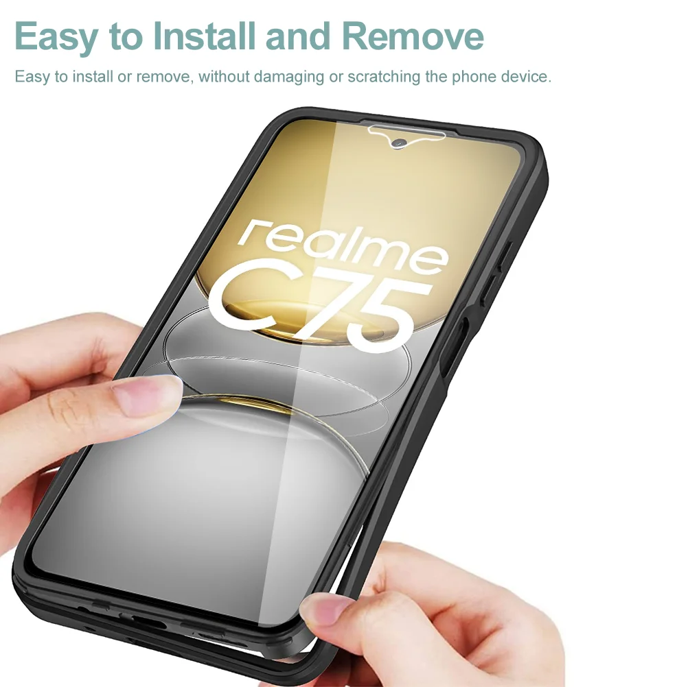 360 Double Sided Full Protection Phone Case For Realme C75 4G Slim Clear Cover with Screen Protector Phone Cover Shell Funda