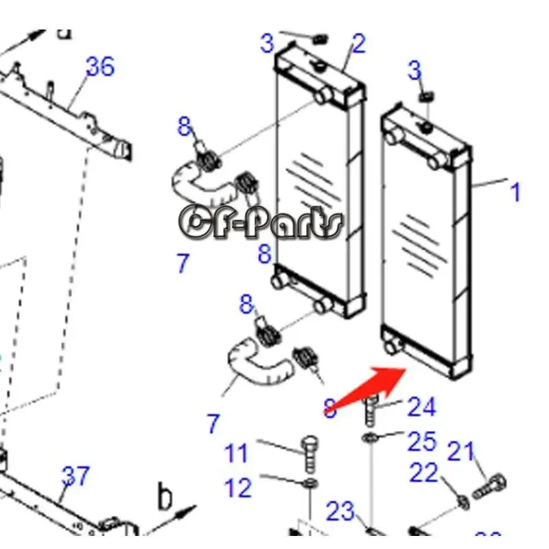 

Fits Komatsu WA480-6 WA450-6 WA470-6 Radiator 421-03-44180