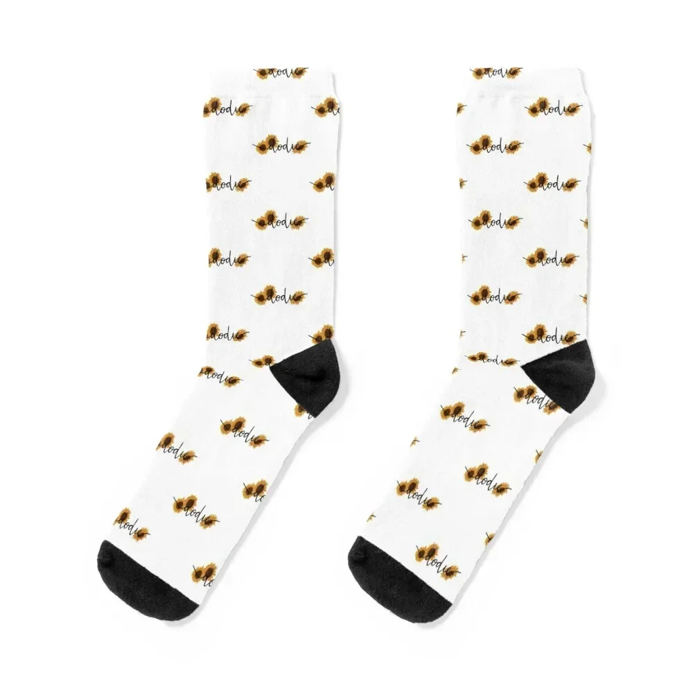 Dodie Clark Doddleoddle Sunflower and signature Socks Sports custom sports soccer anti-slip Men Socks Women's