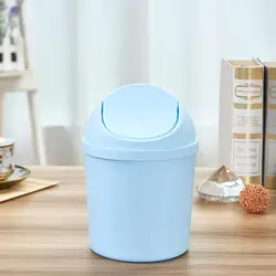 Mini Waste Bin Desktop Home Garbage Basket Table Trash Can Swing for Home Office Table Trash Can Small Waste Bin Office Supplies