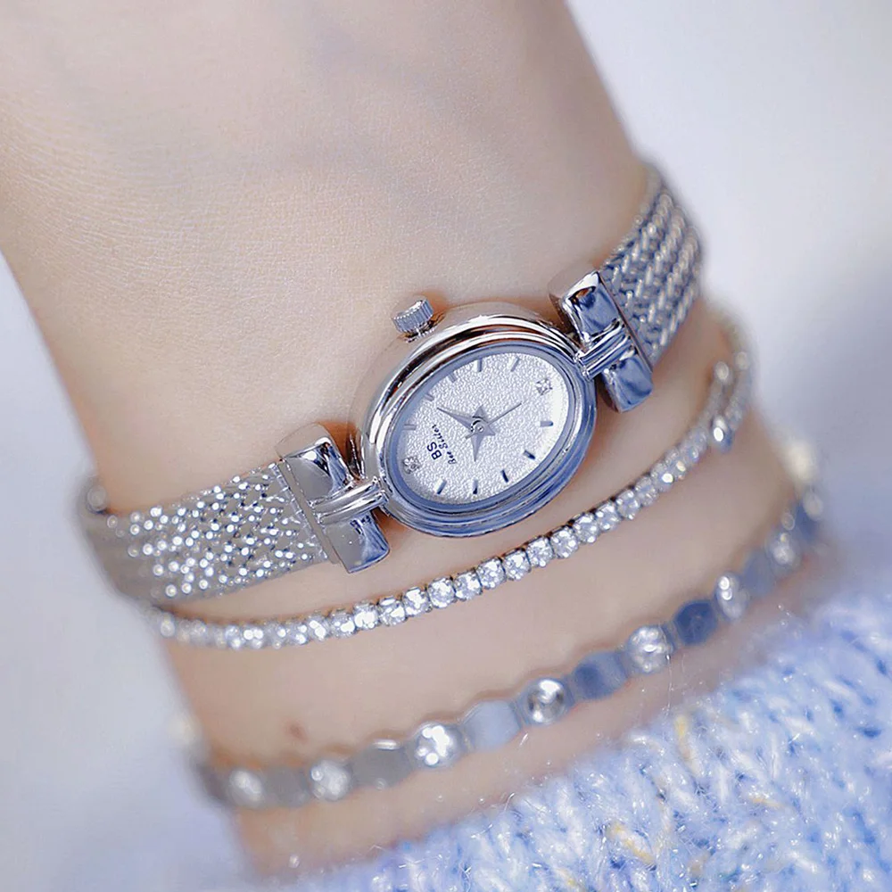 Women’s Gold Quartz Watch Small Dial Classic Wheat Ears Bracelet Elegant Lady Wristwatch Luxury Fashion Female Dress Gift