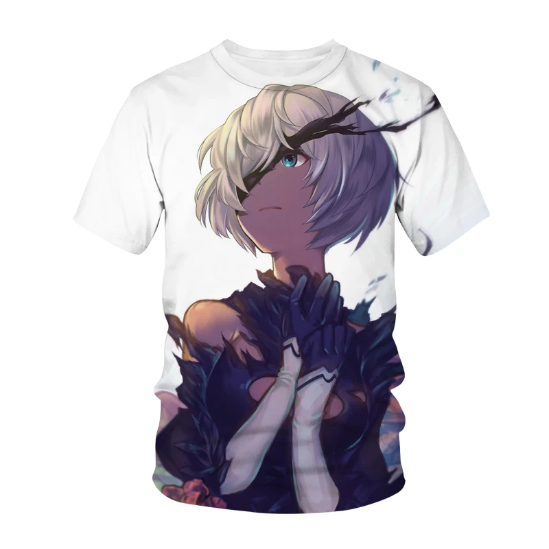 Sexy Cute Girl New Neal Automata 3D Printed T-shirt Anime Game 2B Streetwear Men's and Women's Fashion T-shirt Harajuku T-shirt