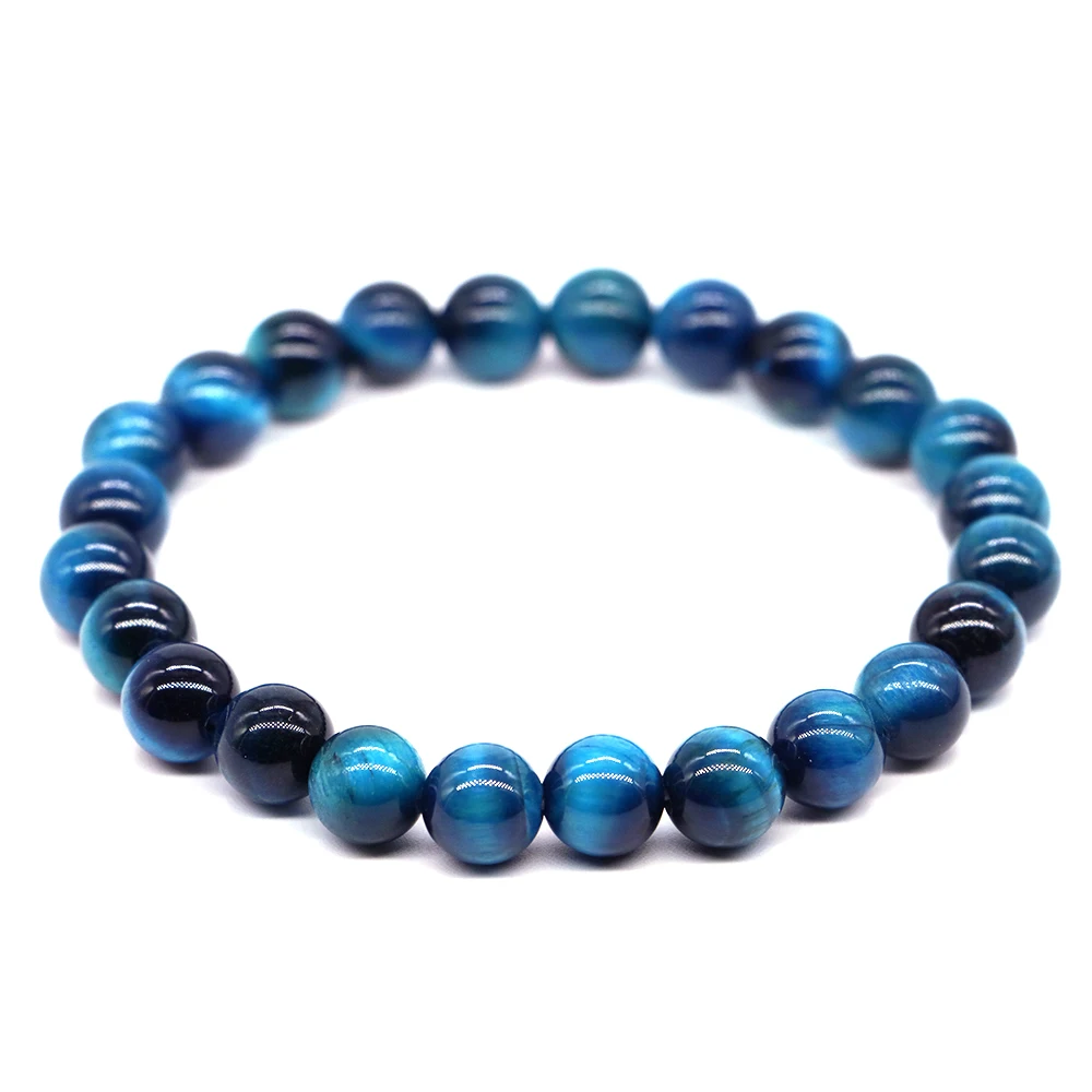 4/6/8/10mm Minimalist Blue Tiger Eye Stone Beaded Bracelet Natural Stone Round Bead Bracelet For Daily Decoration Gift Wholesale