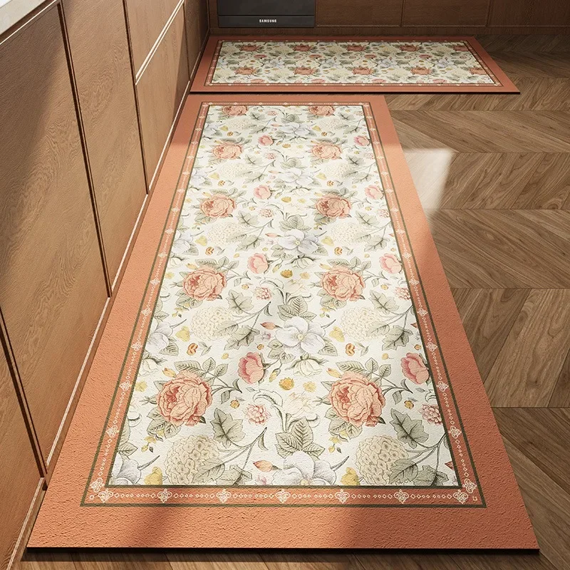 Kitchen Floor Mats Waterproof Oil-proof PVC Leather Dirt-resistant Soft Foot Rug Can Be Scrubbed Balcony Carpet Ковер Tapis 러그