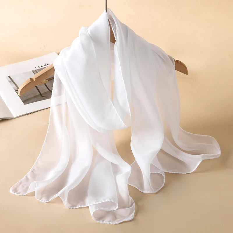 2023 neue Mode Sommer Frauen einfarbig Strand Schal Seide Schals Stirnband Weibliche Stirnband Wraps Sonnencreme Hijab Großhandel – Detail 14