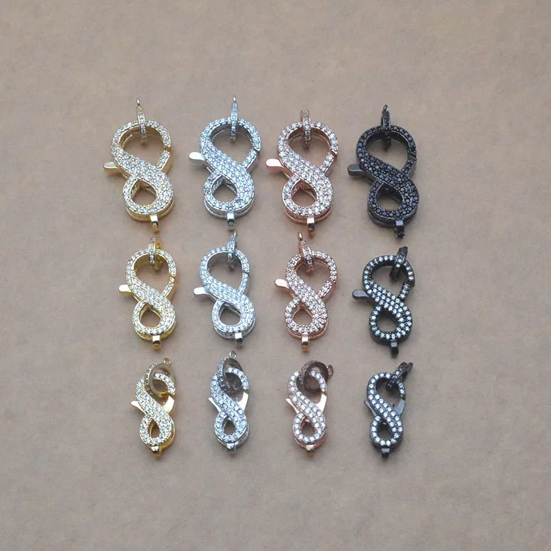 5pcs/lot Superior Quality 8-shaped Clasps Brass 18K Gold Plated Lobster Buckle for Jewelry Making DIY Supplies