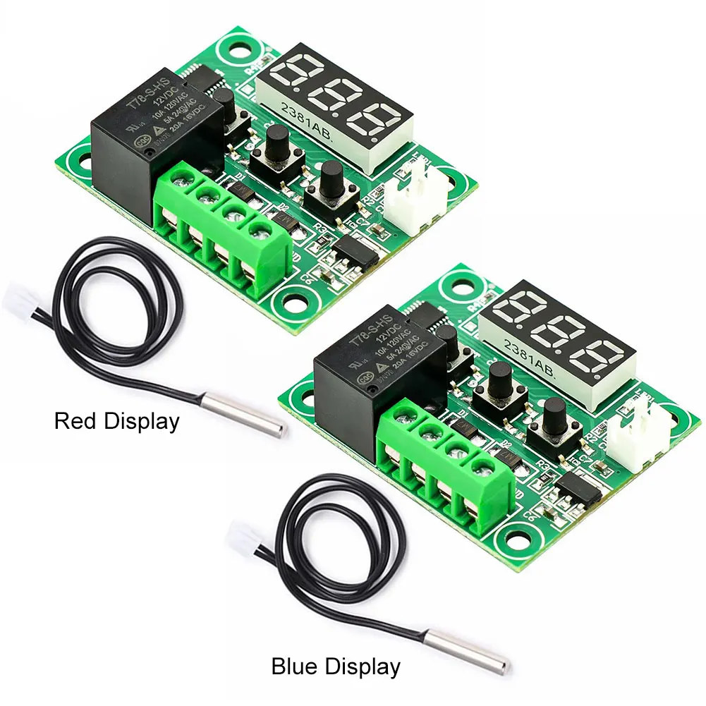 XH-W1209 Digital Temperature Controller Module with Waterproof NTC Probe Micro Thermostat Board -50-110℃ 10A One-Channel Relay