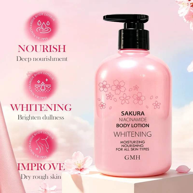 500ml Sakura Niacinamide Body Lotion Moisturizing Improvement Drying Lotion Replenish Skin Moisture Improve Dry Skin