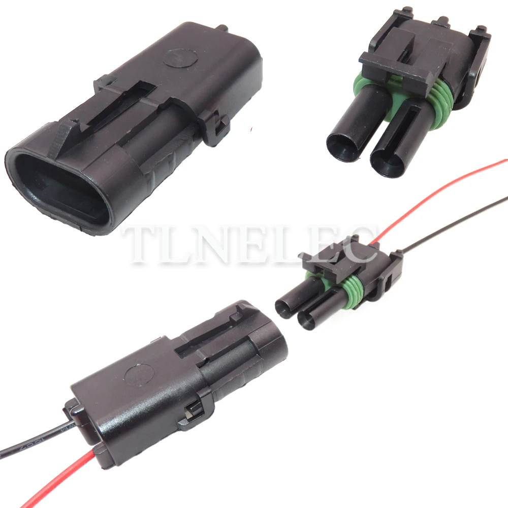 2 Pin Way Car Male Female Wiring Cable Socket with Wires Automotive Unsealed Connectors 12015792 12010973