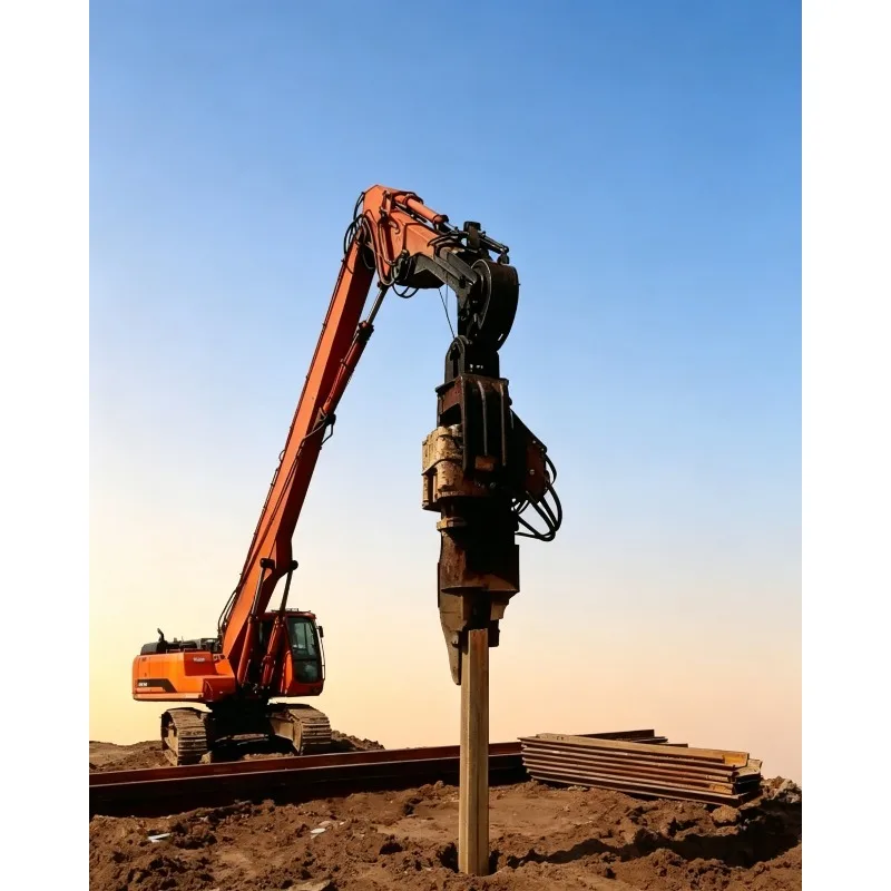 Heavy-Duty Excavator Pile Driving Attachment for Load-Bearing Structures Excavator-Mounted Hydraulic Pile Breaker for Demolition
