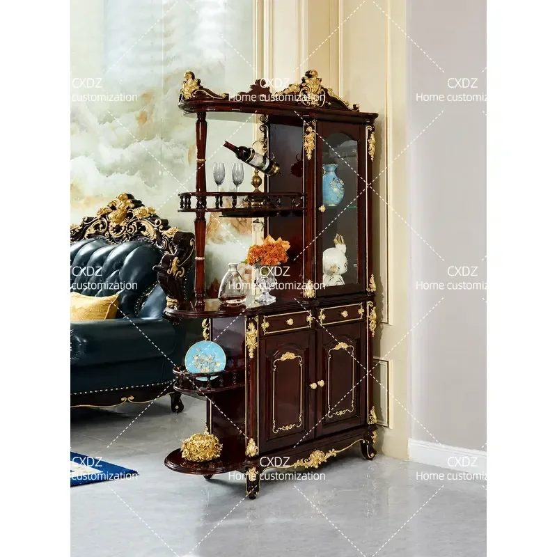All Solid Wood Room Cabinet High-end Large Household Partition Double-sided Entry Entrance Wine Cabinet Storage Furniture