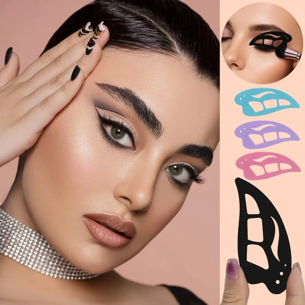 4PCS Reusable Eyeshadow Stencils Auxiliary Mold Structure Eye Makeup Seal Template Shape Eye Shadow Template Beginners view 3