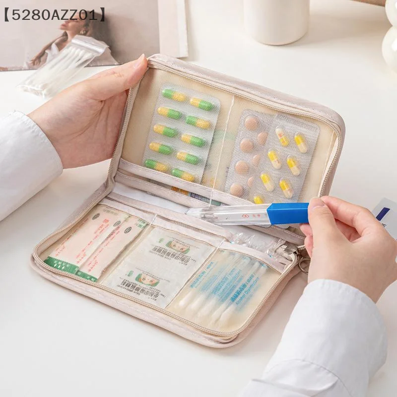

Portable Foldable Medical Pouch Pill Organizer With Zipper Sort First Aid Kit Outdoor Travel Storage Bag Small Items Holder Gift