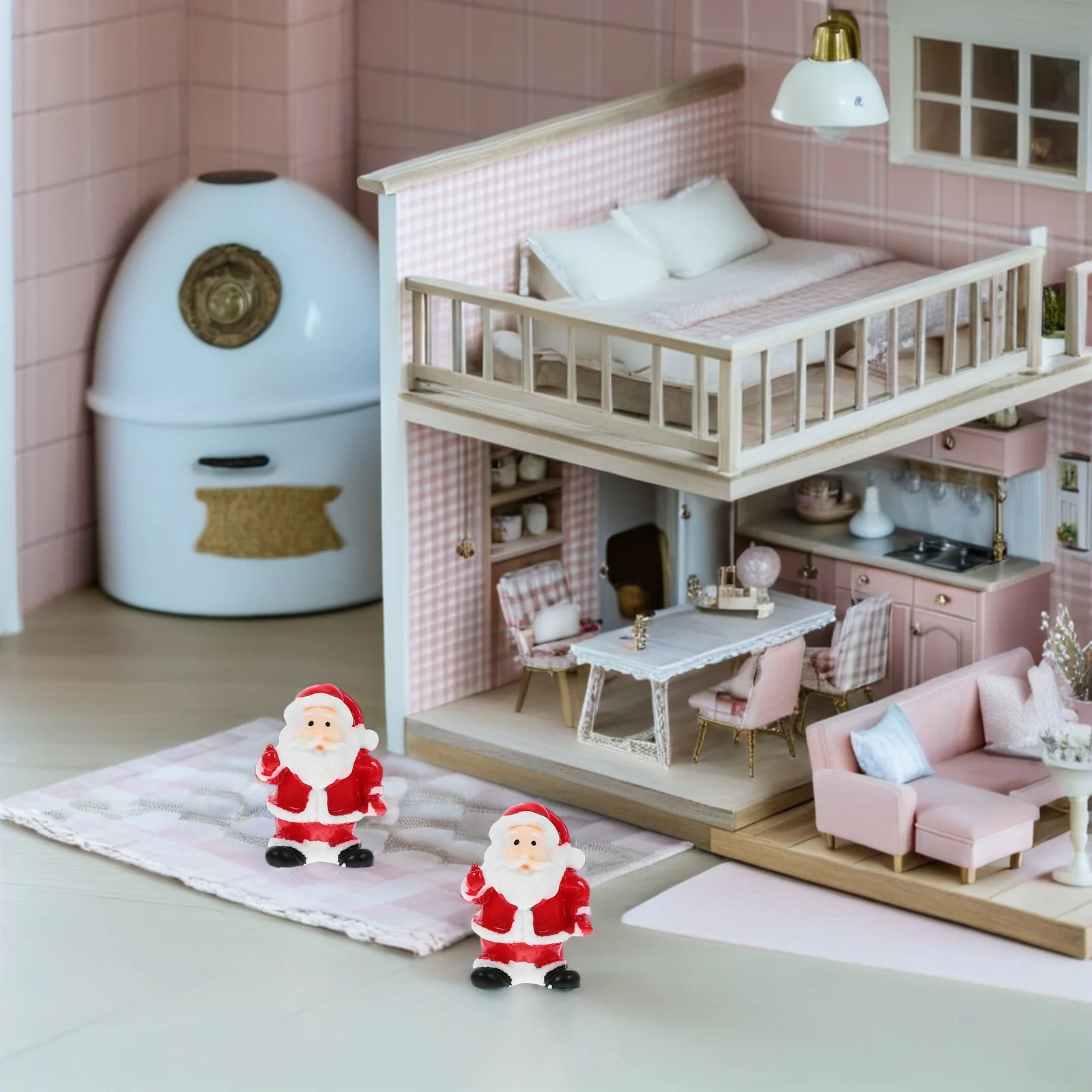 

12Pcs Christmas Santa Claus Miniatures Resin Craft Decorations Perfect for Gifts Christmas Ornaments Resin Santa Claus Decor