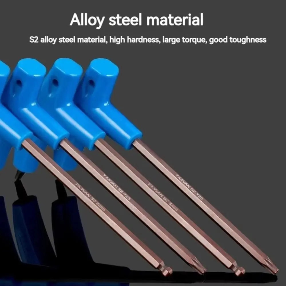 

Alloy Steel Bike Allen Key Wrench Plastic Handle With Double Ends Double Headed Wrench T-Shaped Multifunctional Bicycle Spanner