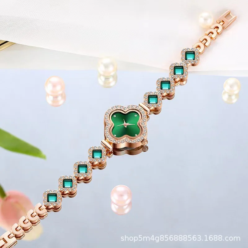 Geshi Quality Four-Leaf Clover Bracelet Women's Watch Luxury, Versatile, Trendy, Fashionable, Simple, Elegant, Exquisite Watch