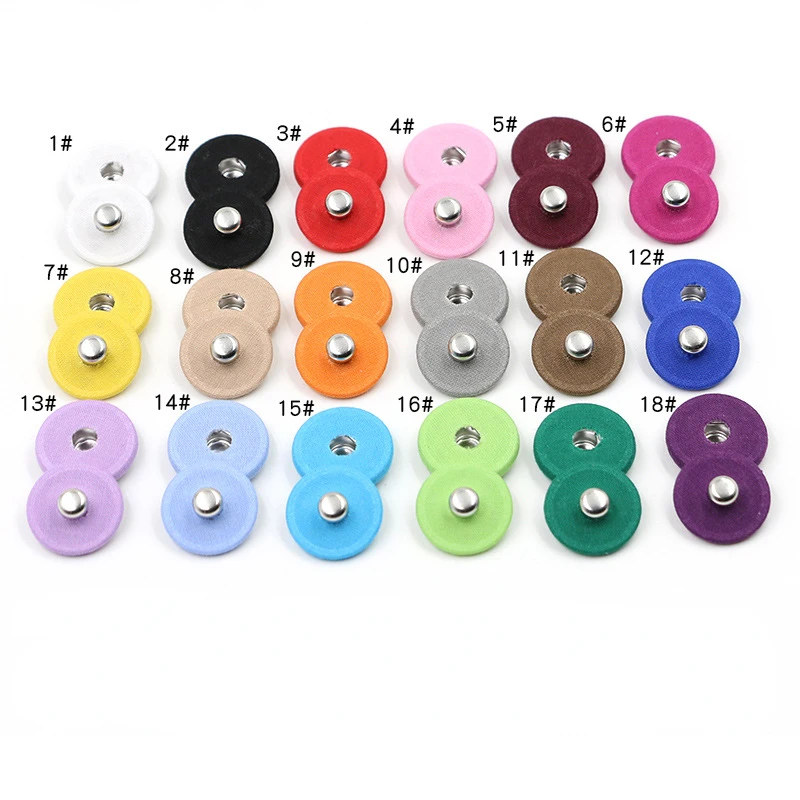 20pcs 15/18/21/23/25mm Metal Snap Fasteners Press Button Stud Sewing Clothing Accessories Embedded Buckle Wrapped with Cloth