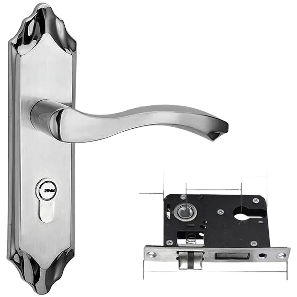 Single Tongue Door Lock Constructed from 304 Stainless Steel for Bathroom or Indoor Doors Featuring Noise Reducing Operation