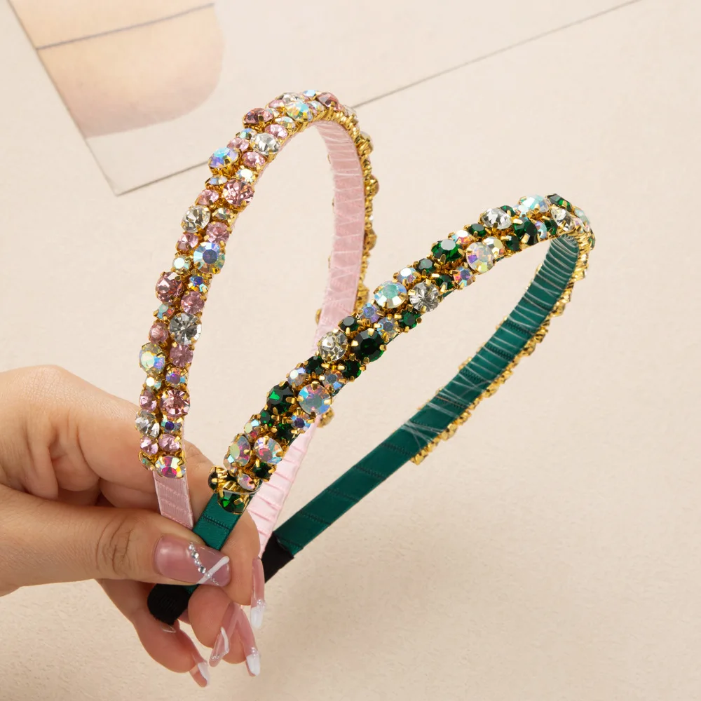 

Baroque rhinestone headband exquisite thin edge heavy industry full drill headband temperament advanced sense versatile hair acc