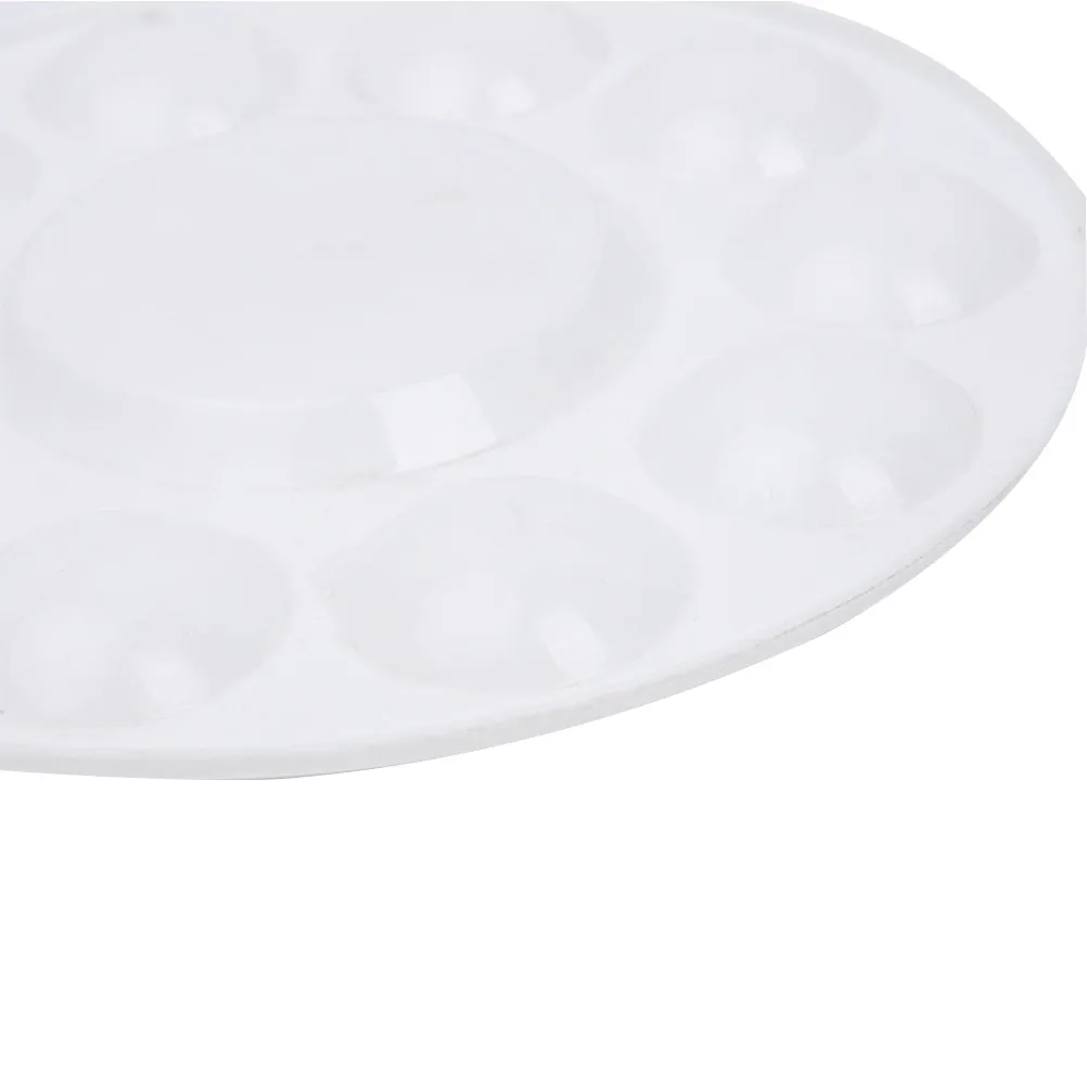 12Pcs 10 Holes Round Plastic Art Paint Palettes Durable Long Lasting Color Mixing Drawing Tray for Beginners Color Palette