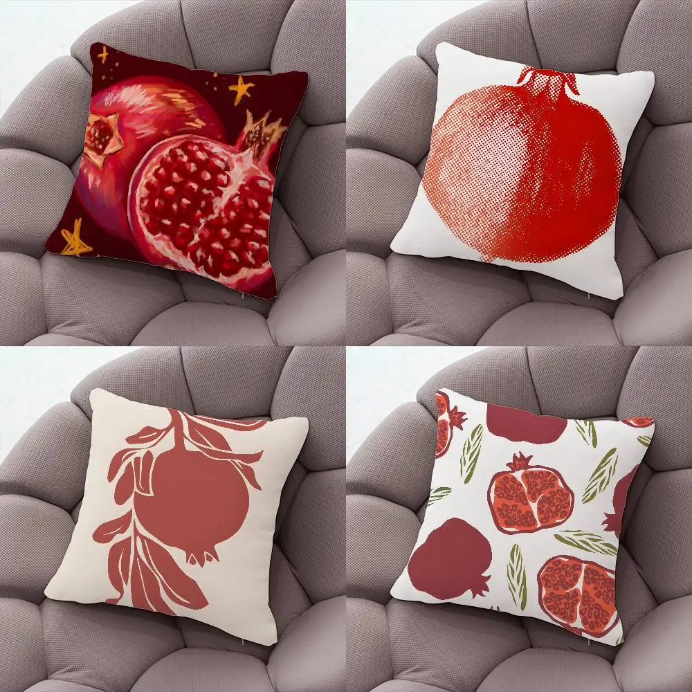 

Fruit Pomegranate Painting Pillow Case Pillow Case Living Room Sofa Cushion Cover Suitable For Home Bedroom Room Decoration