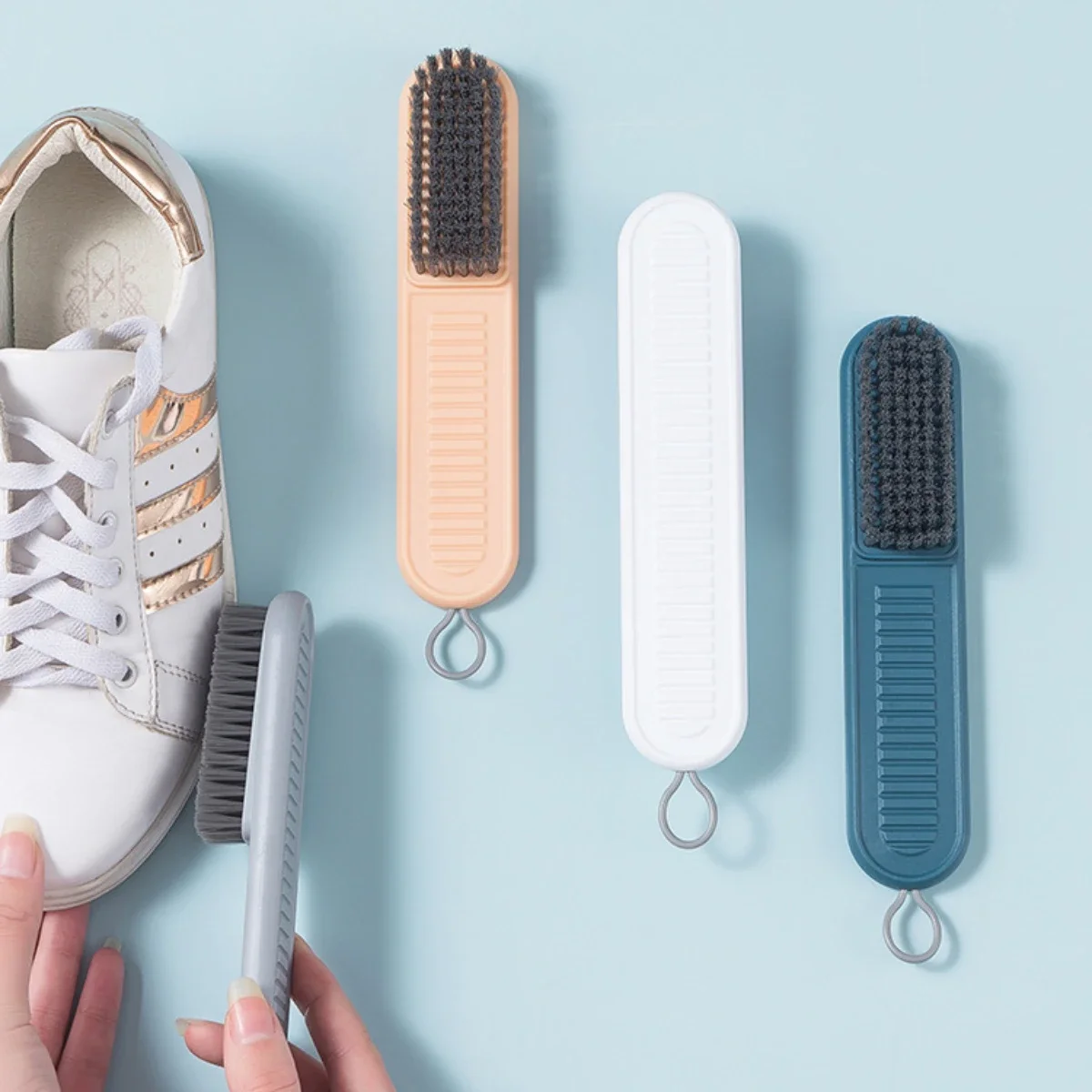 Multi functional plastic household cleaning brush with long handle for home use, shoe brush, board brush, clothes brush