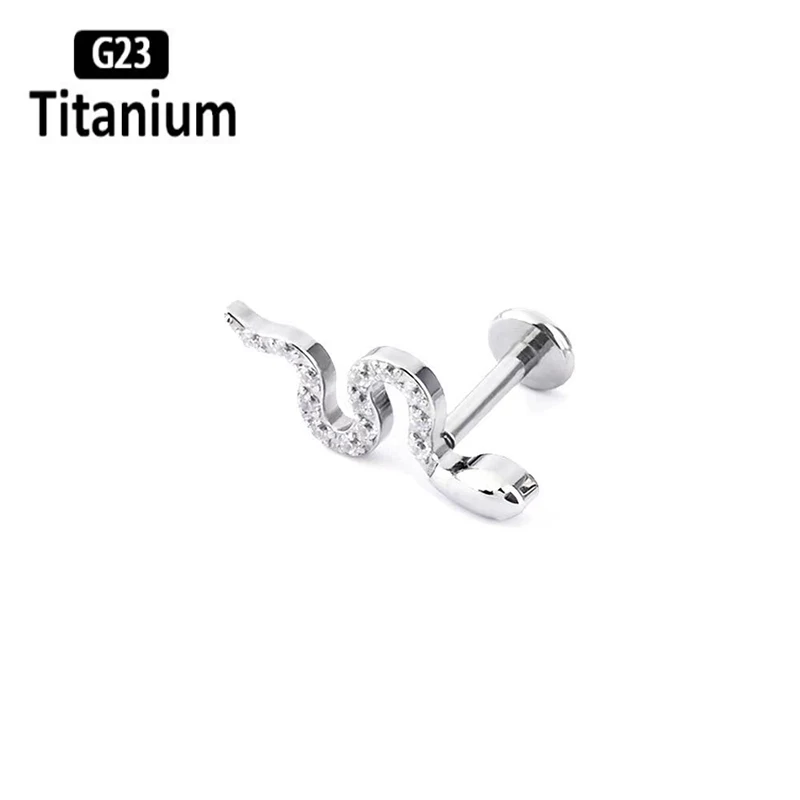 G23 Titanium Lip Piercing Internally Thread Animal type ASTM f136 Labret Lip Rings Helix Tragus Studs Earrings Lobe Body Jewelry