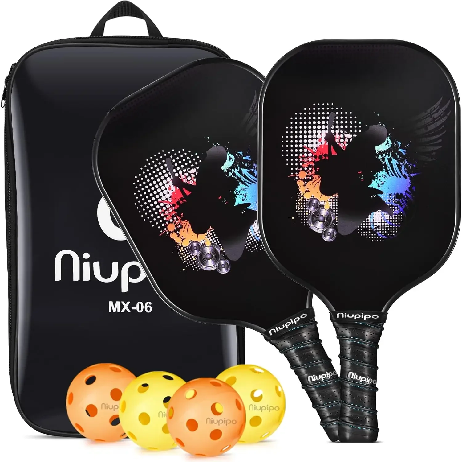 Paletas de Pickleball, juego de paletas/paleta de paletas de Pickleball de grafito profesional aprobada por USAPA, núcleo de panal de polipropileno, cojín 4,7