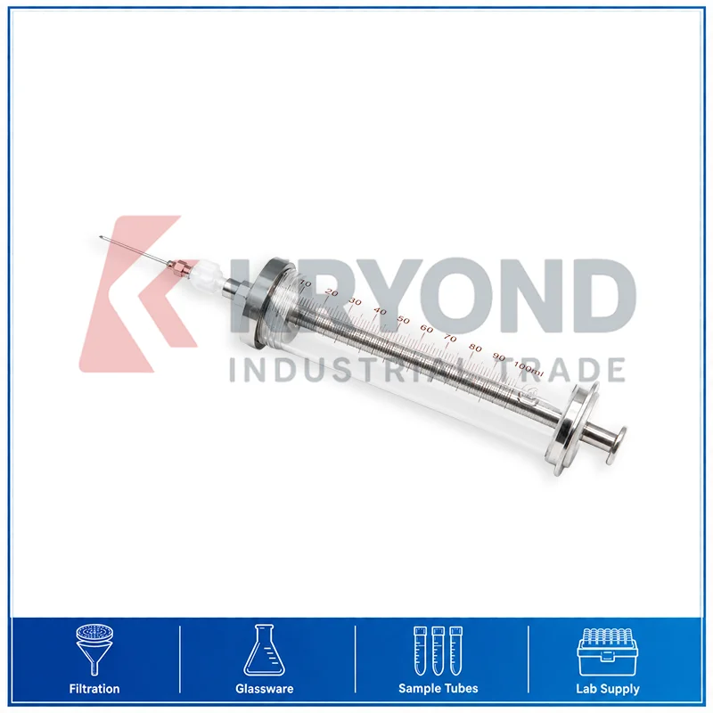 PTFE Valve Microliter Syringe 25ml 50ml 100ml 200ml Airtight Design Laboratory Tools Research Use Application Series Pack Set