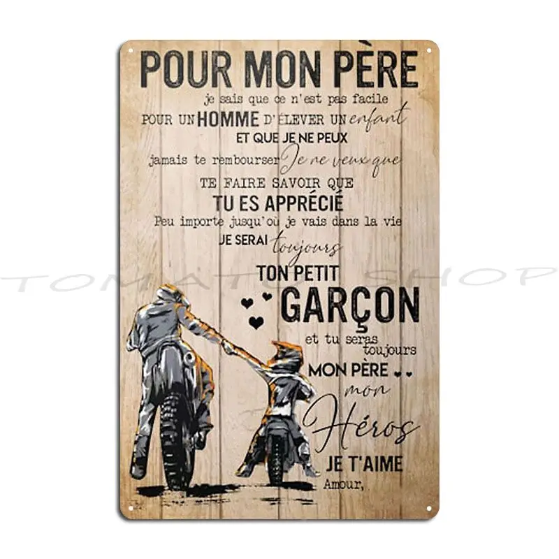 Pour Mon Pere Je Said Metal Plaque Wall Plaque Designing Pub Club Designing Tin Sign Poster