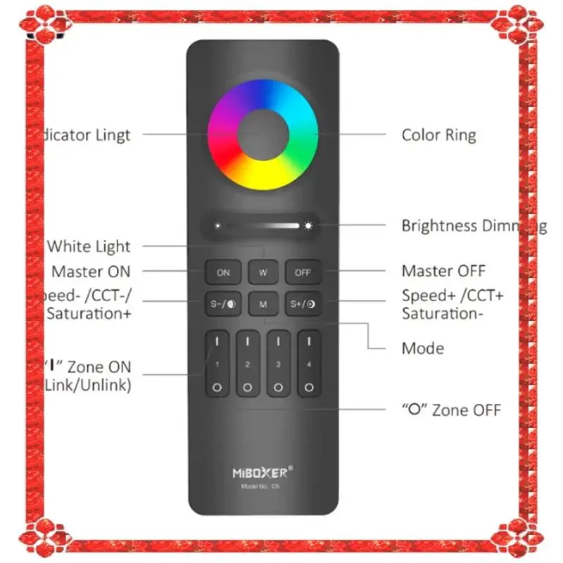 

24-часовая доставка Miboxer RGB + CCT, цветовая температура, регулируемое освещение, 2,4G RF, беспроводной пульт дистанционного управления, магнитное крепление