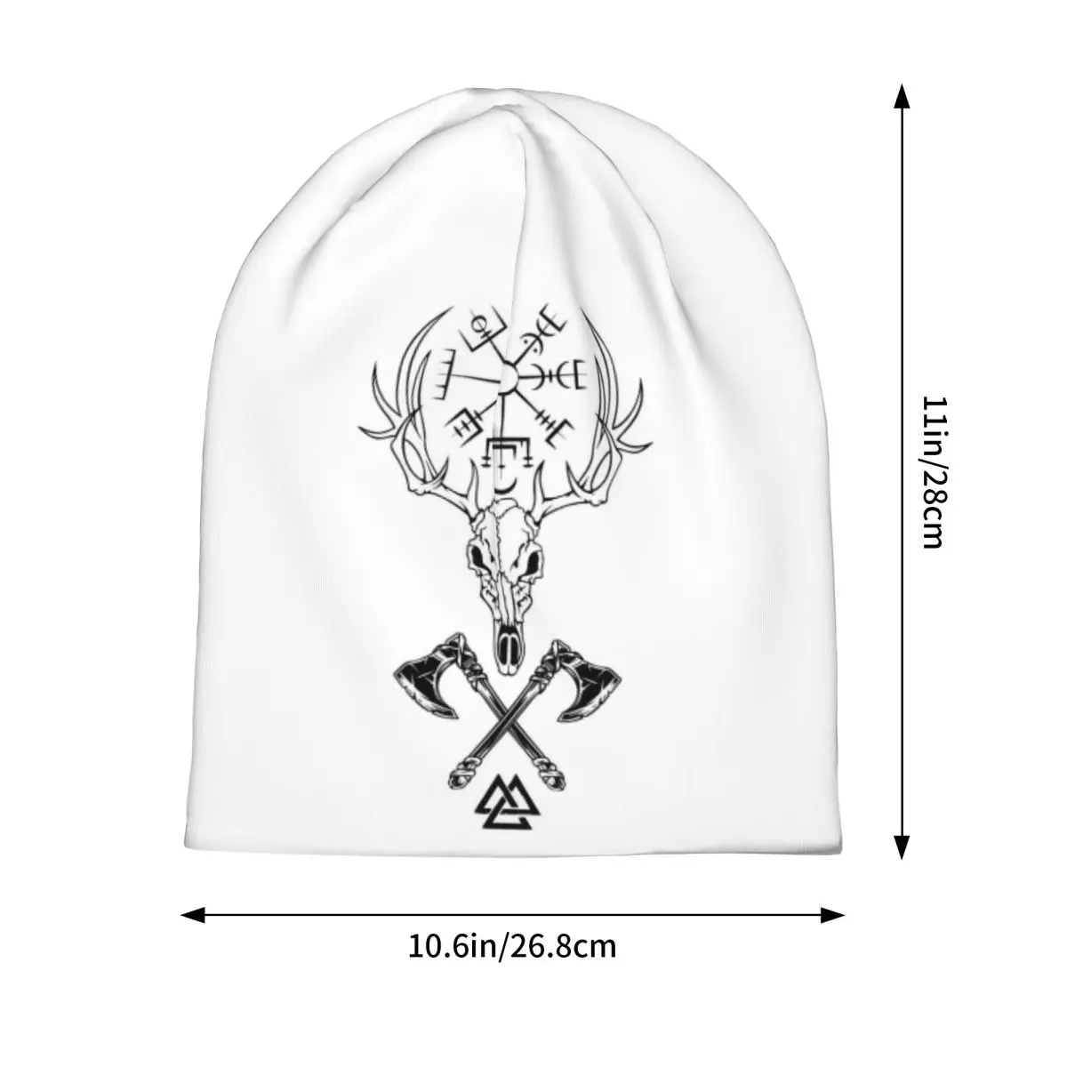 Viking Mythology Vegvisir Shield Valhalla  Unisex Adult Beanies Caps Knitted Bonnet Hat Warm Fashion Autumn Winter Skullies Hats