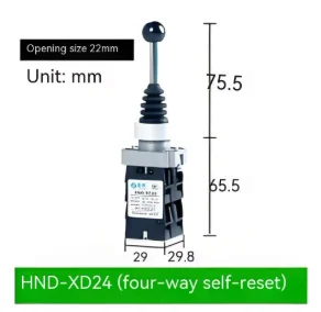 2/4 Position Industrial Control Joystick Switch, Self-Lock Self-Reset Silver Alloy Contact Master Controller Accessory