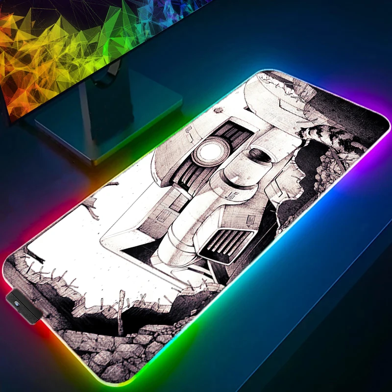 

RGB Anime Pad Mouse HD Mobile Suit Gundam Print Computer Gamer Locking Edge Mousepad XXL Keyboard PC Mice Mats Pad For Csgo