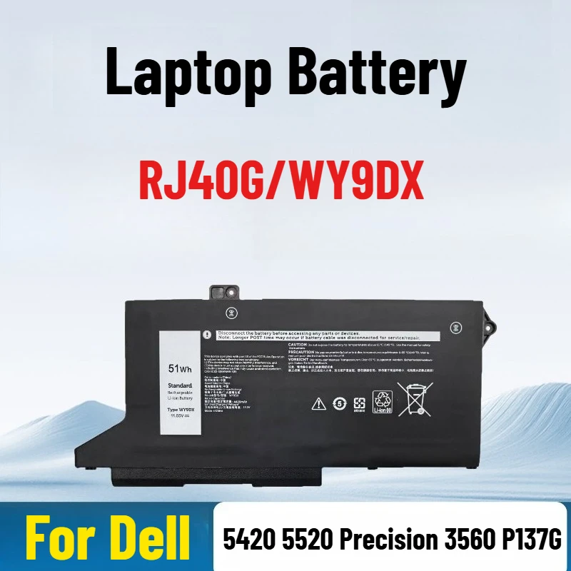 

Laptop Battery for Dell Latitude 5420 5520 Precision 3560 P137G RJ40G/WY9DX